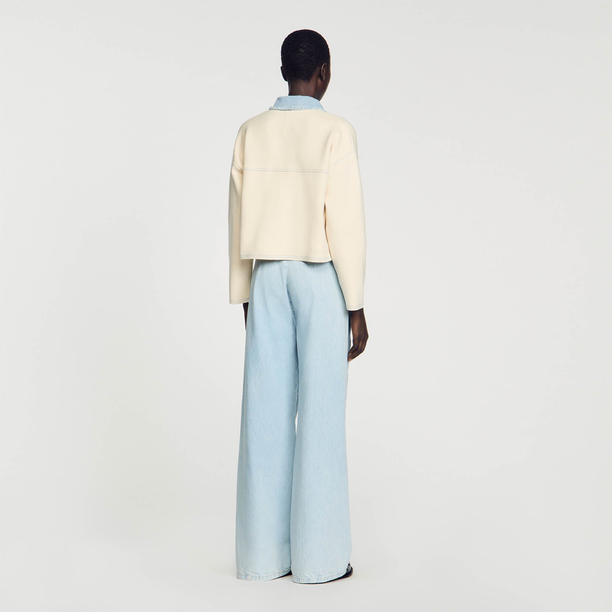 Cardicoat oversized van twee stoffen