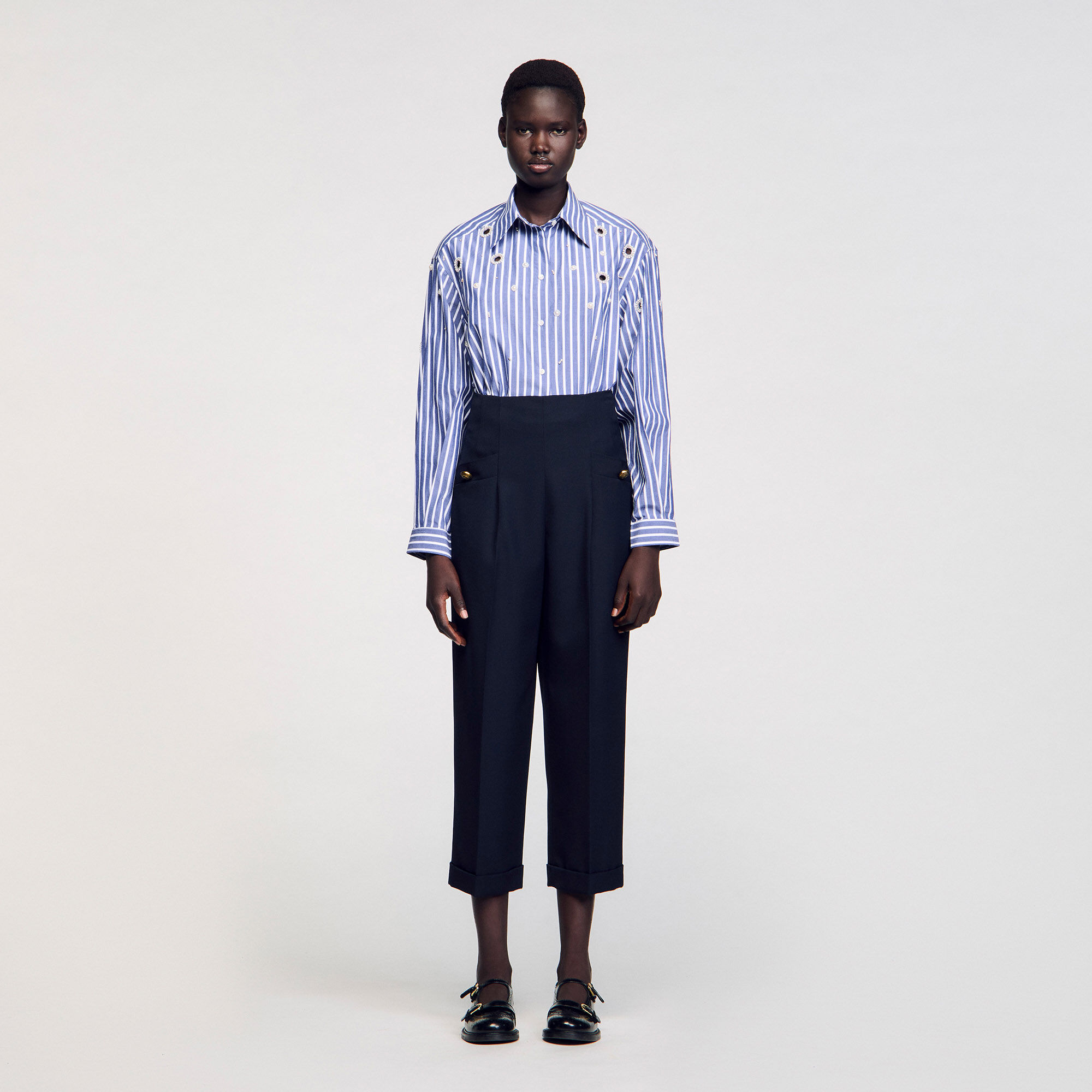 Pantalon met wijde pasvorm