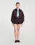Kort sweatshirt bi-materiaal