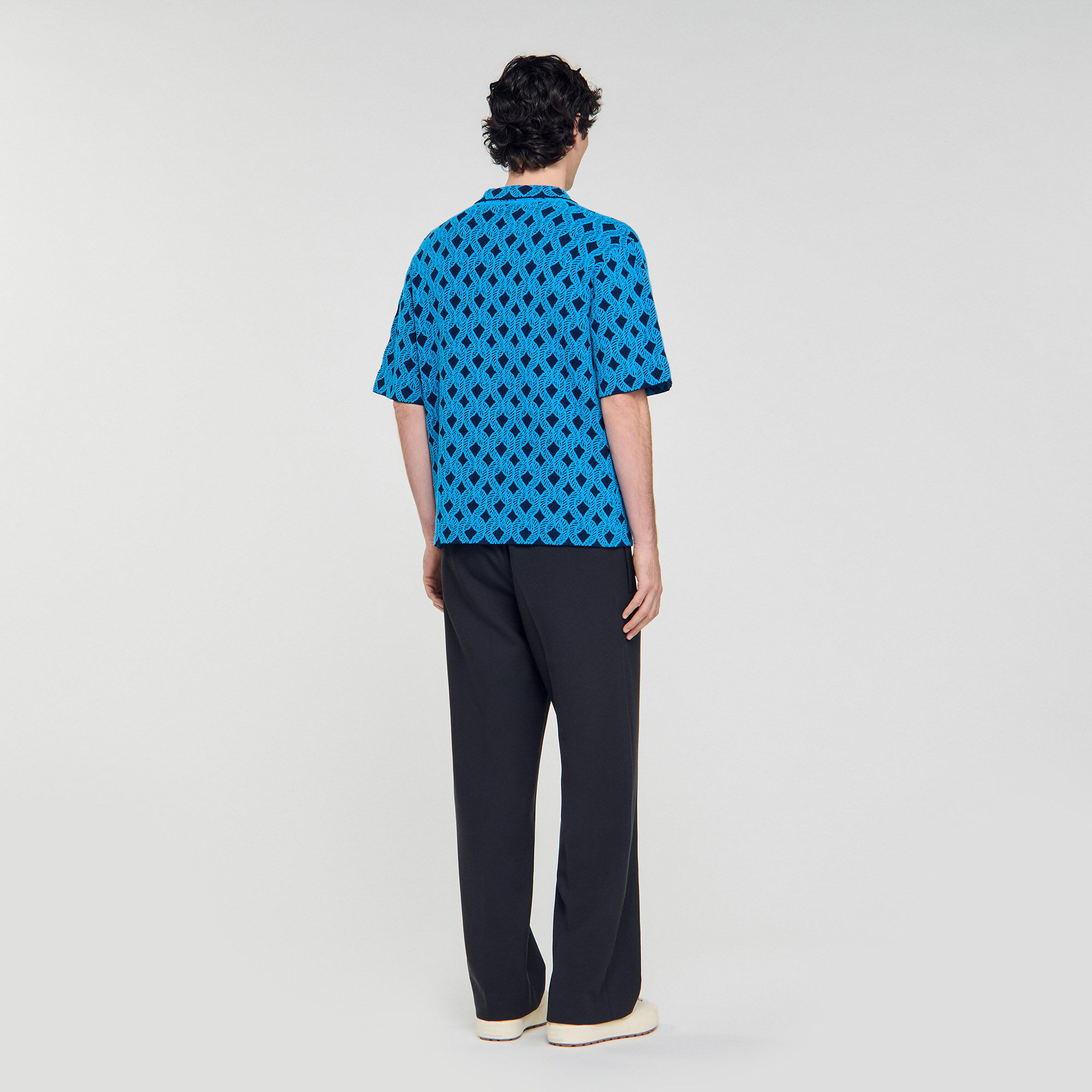 Overhemd cardigan met jacquard koord