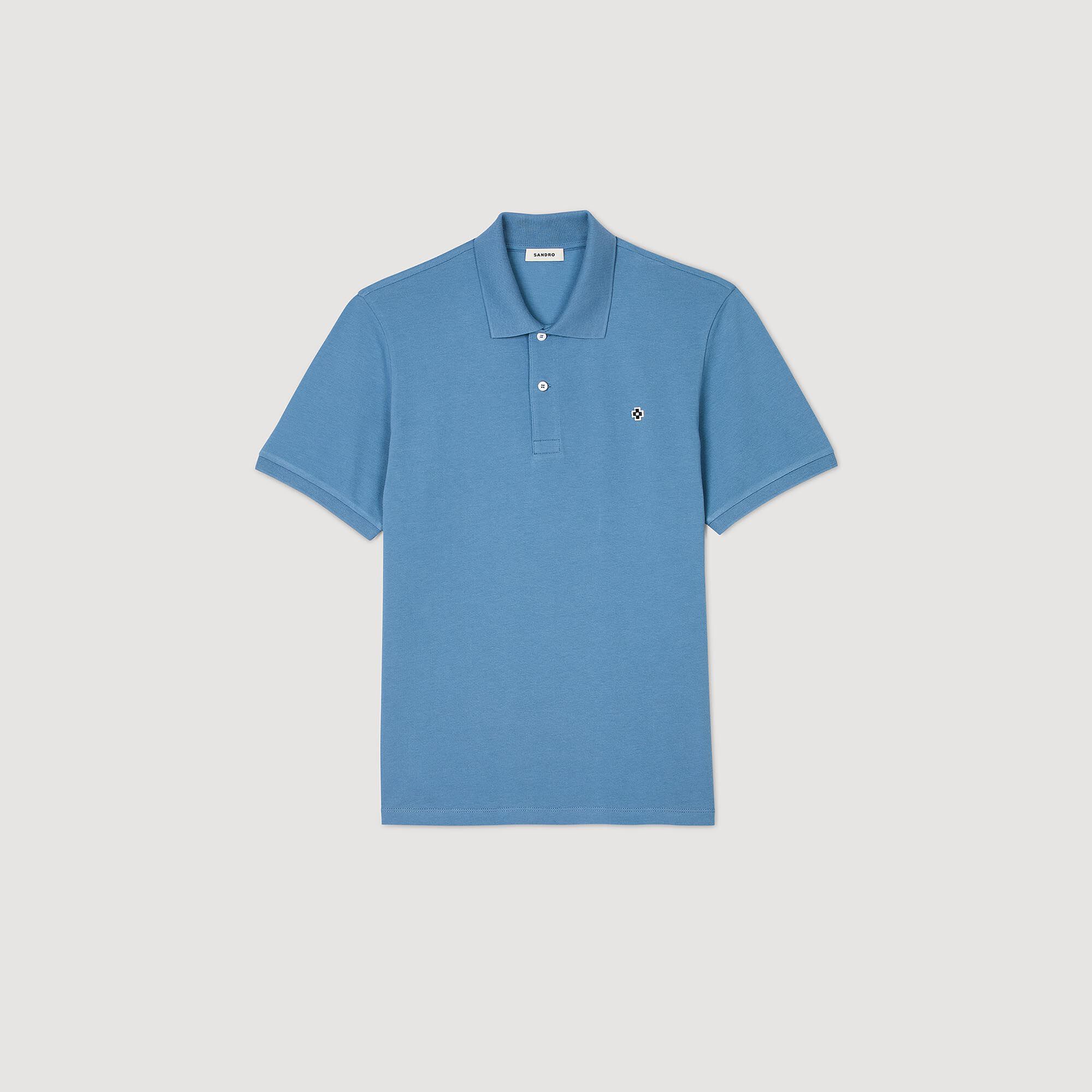 Polo met square cross-patch