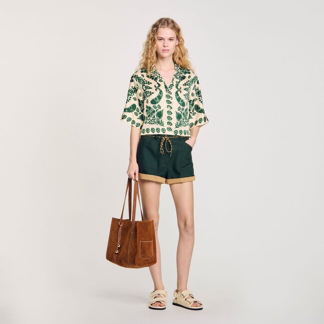 Overhemdblouse met bloemenprint