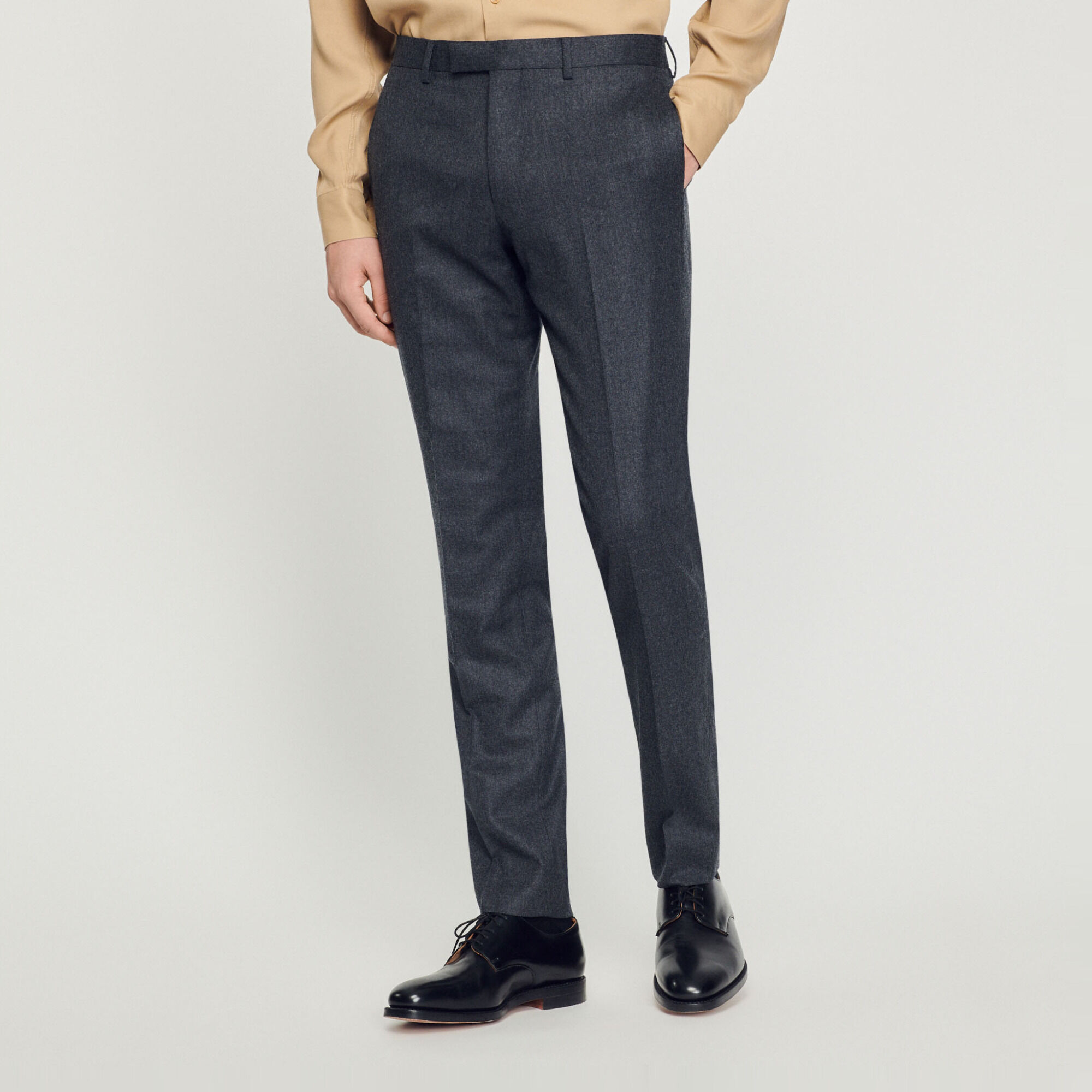 Flannel suit trousers