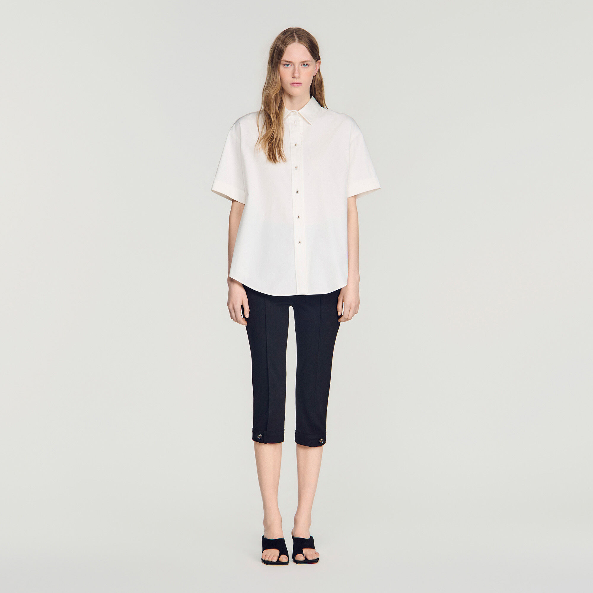 Overhemdblouse geplooid rugpand