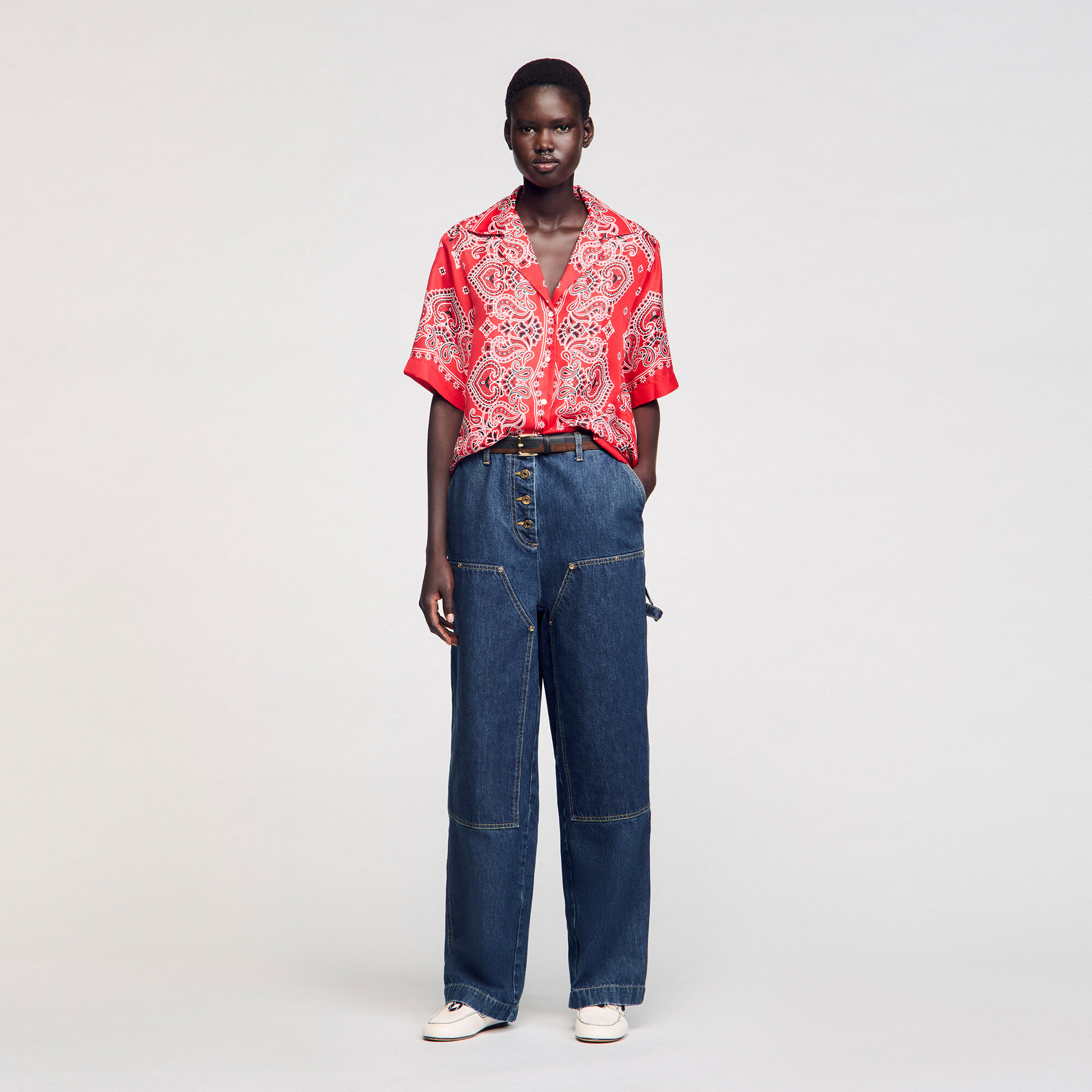 Overhemdblouse bandana print