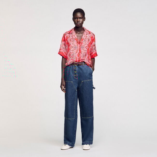 Overhemdblouse bandana print