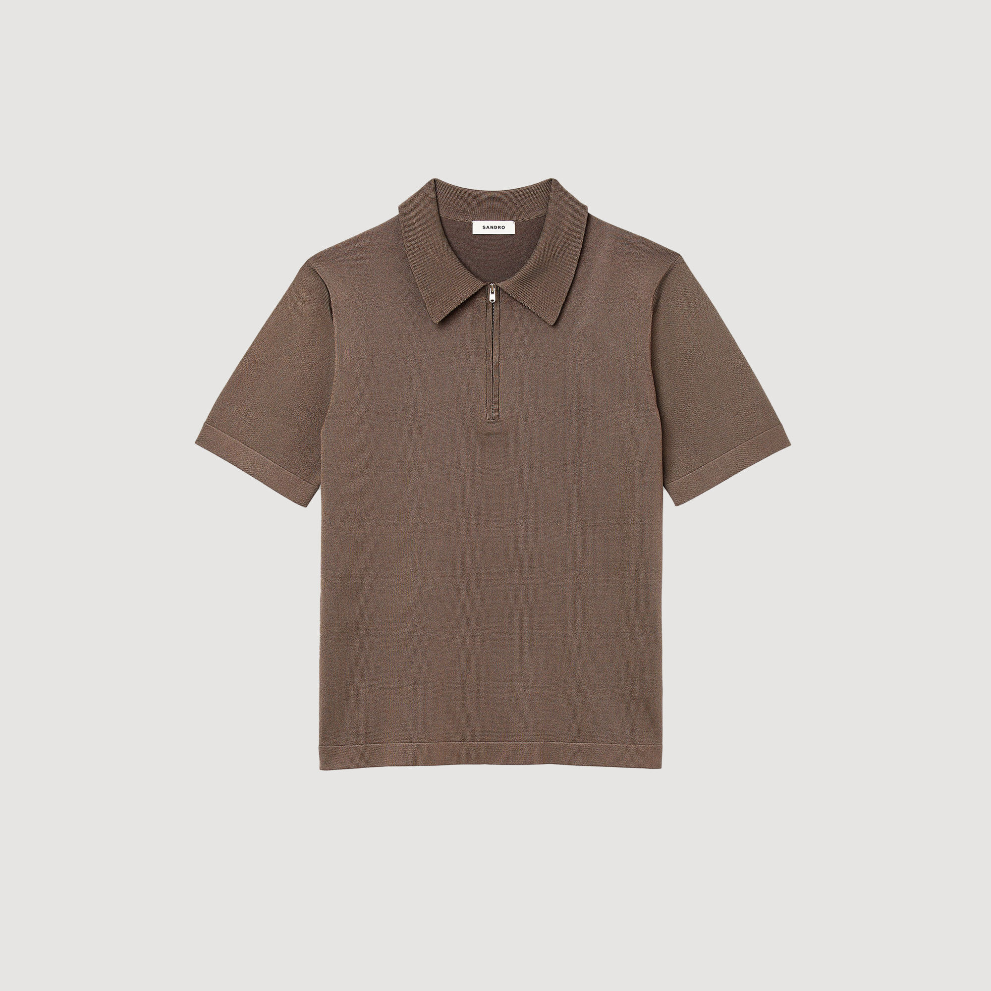 Gebreide polo met ritskraag