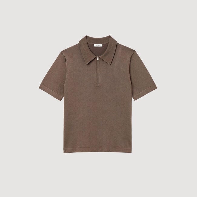 Gebreide polo met ritskraag
