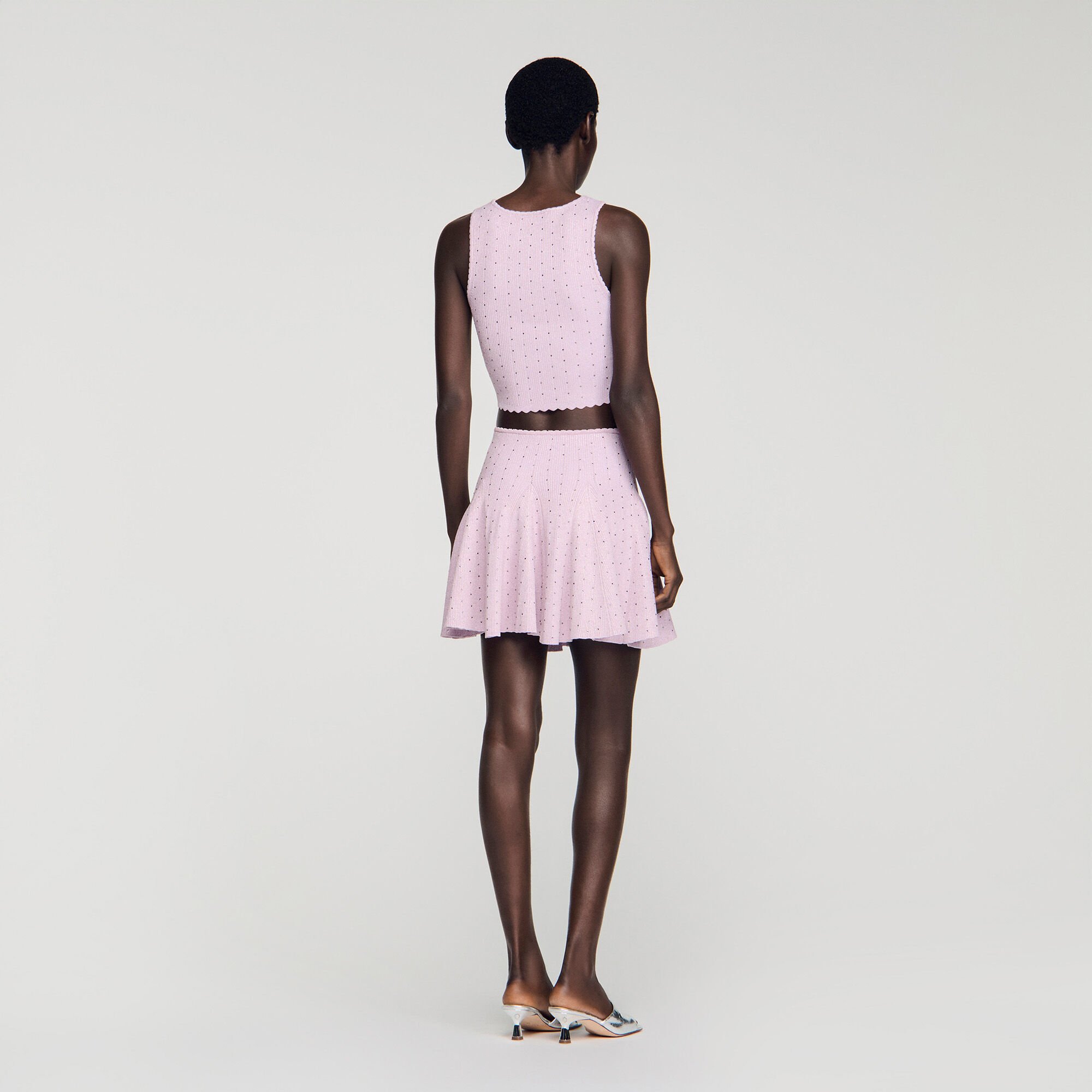 Korte gebreide rok met stras