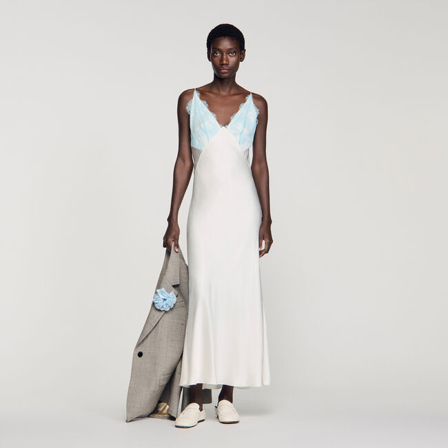 Lange jurk lingeriestijl