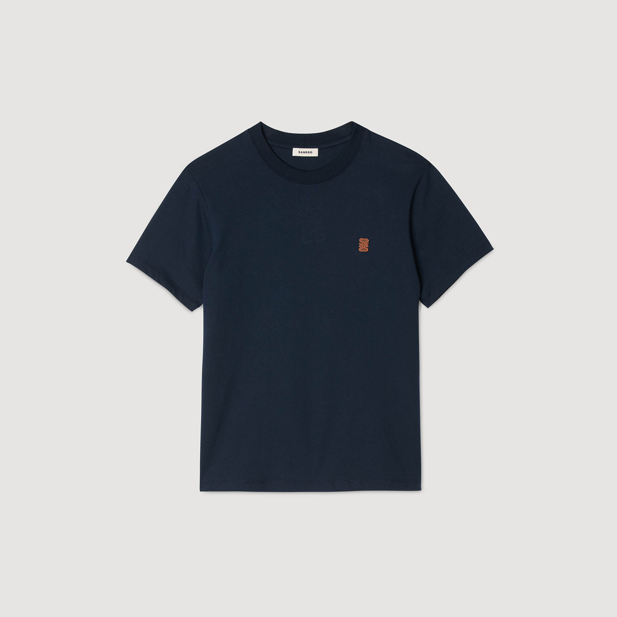 T-shirt met leren logo