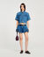 Denim short met volants