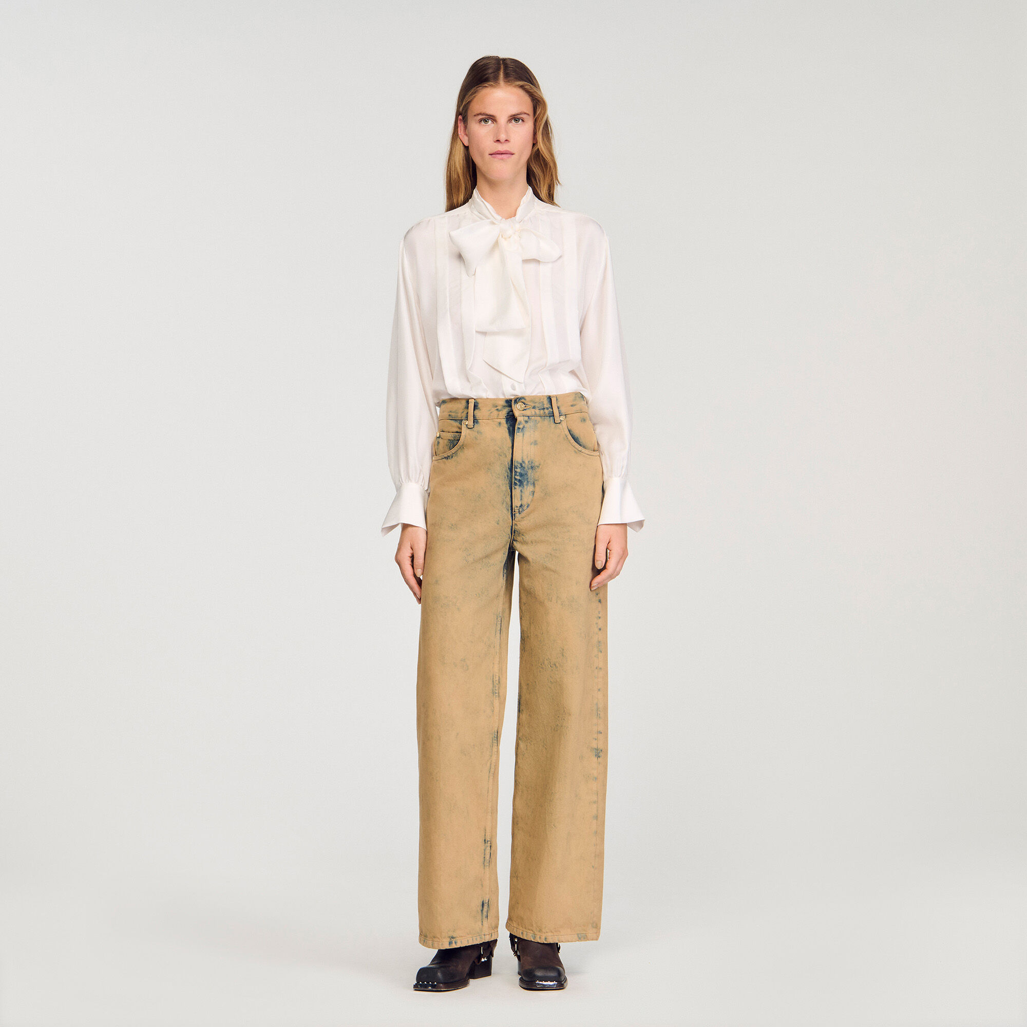 Jeans wijd stone washed