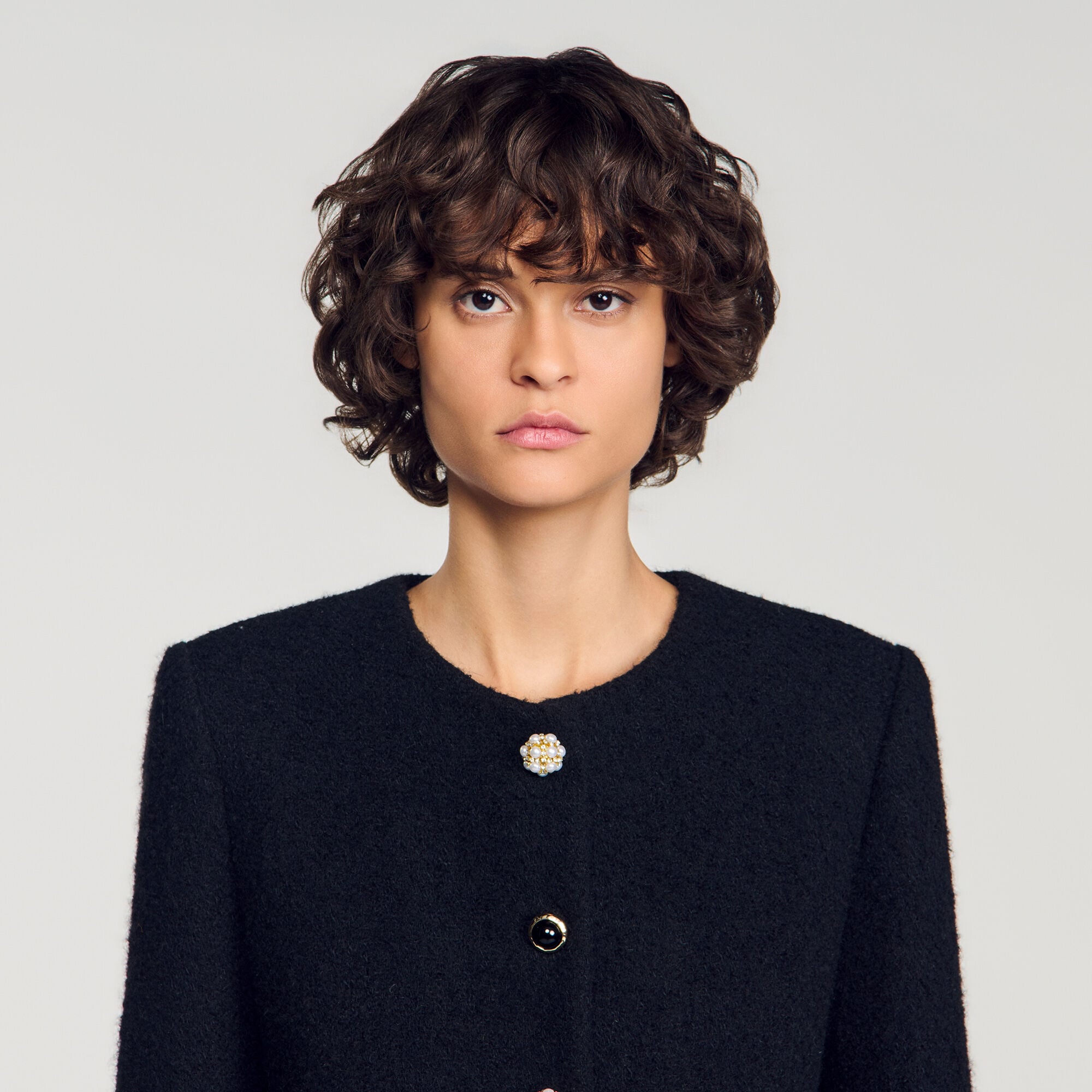 Tweed jasje met sierknopen - Vrouw | Sandro