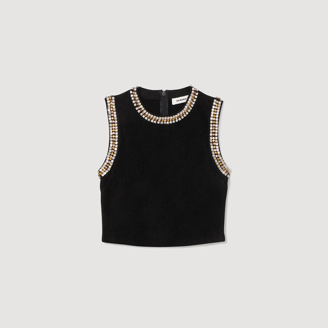 Top gebreid hals met sieraden