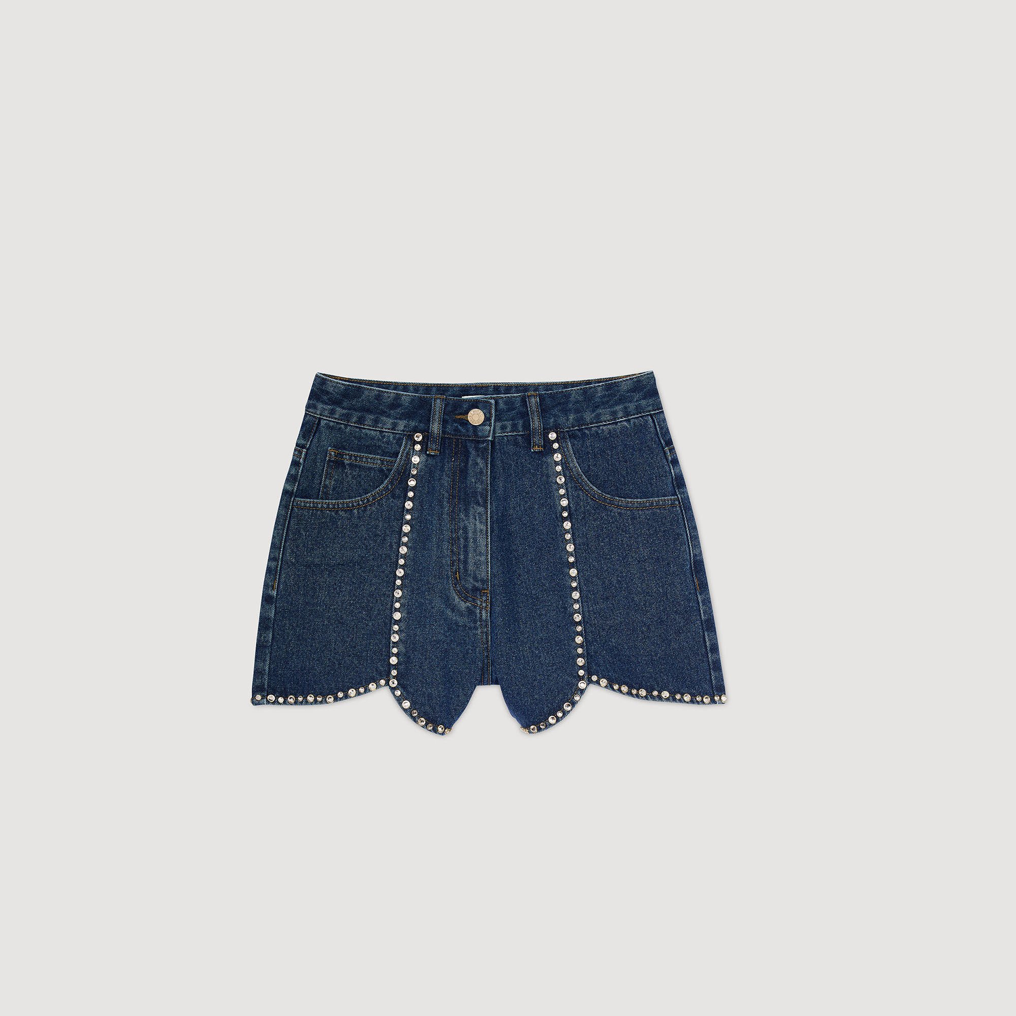 Short denim met stras