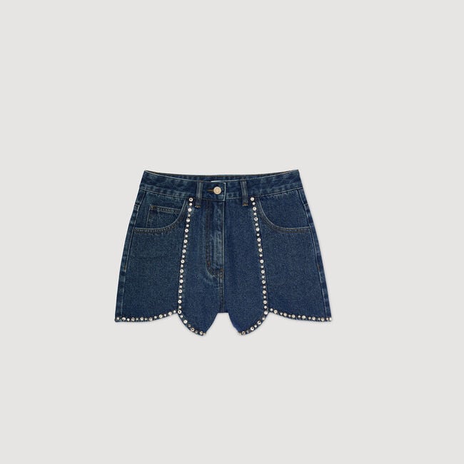 Short denim met stras
