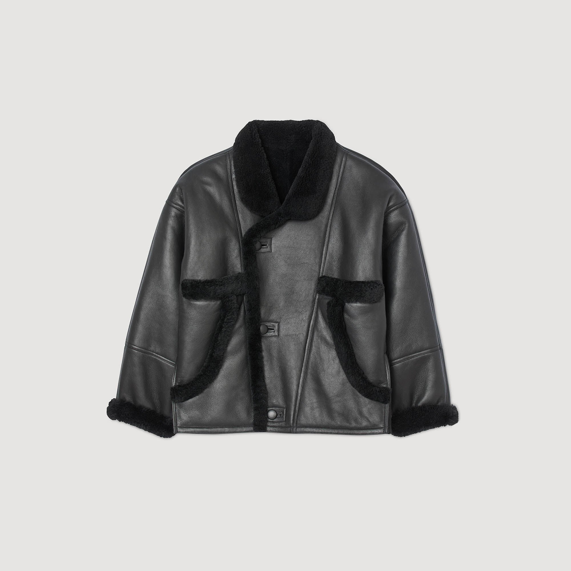Korte jas van shearling