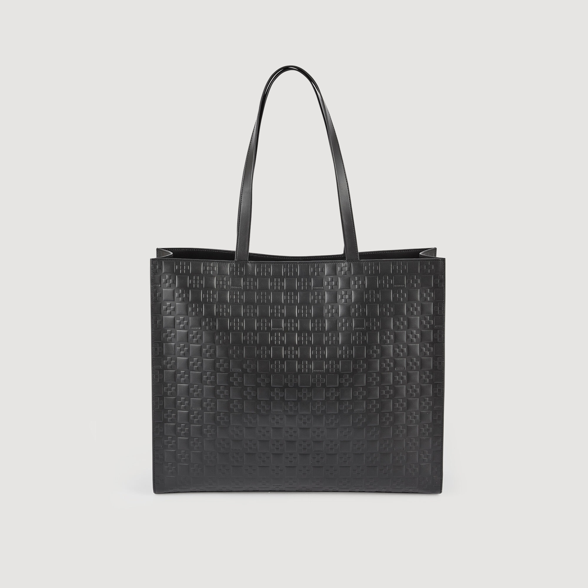 Grote shopper reliëfleer met monogram