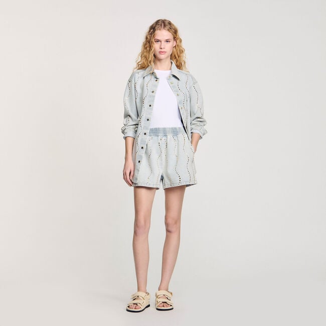 Jeansshort stras en parels