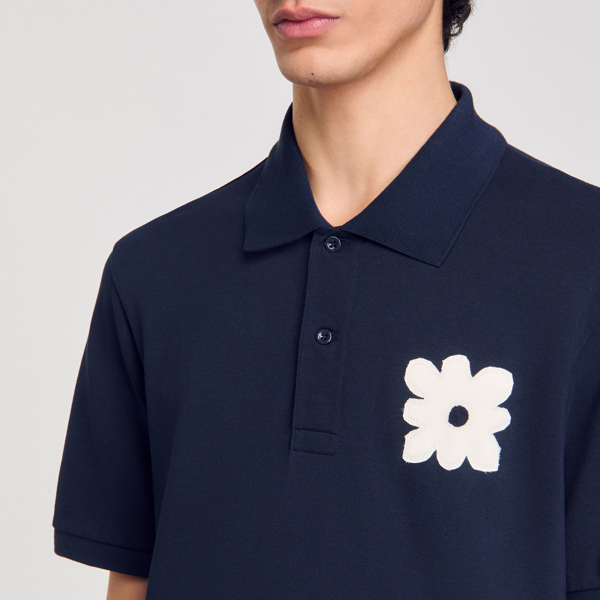Poloshirt met bloemmotief
