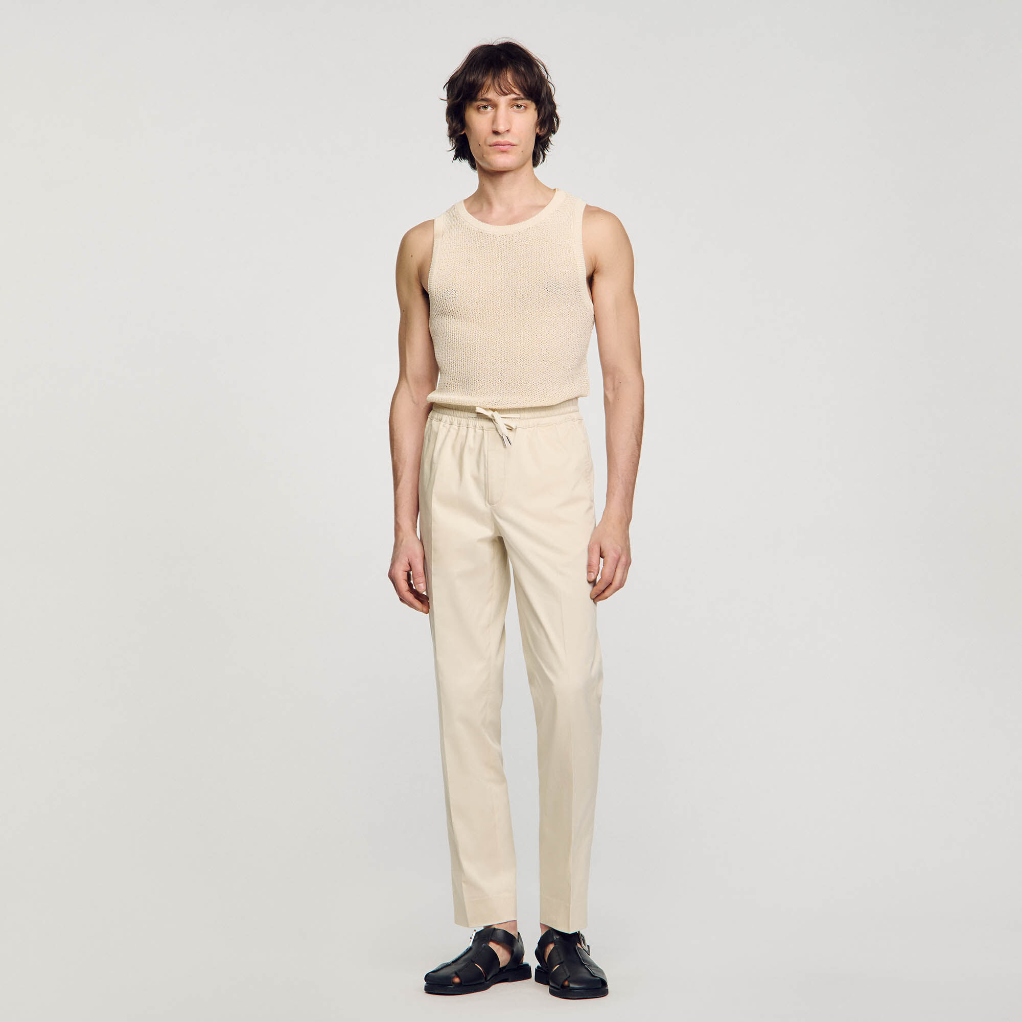 Rechte pantalon met elastiek