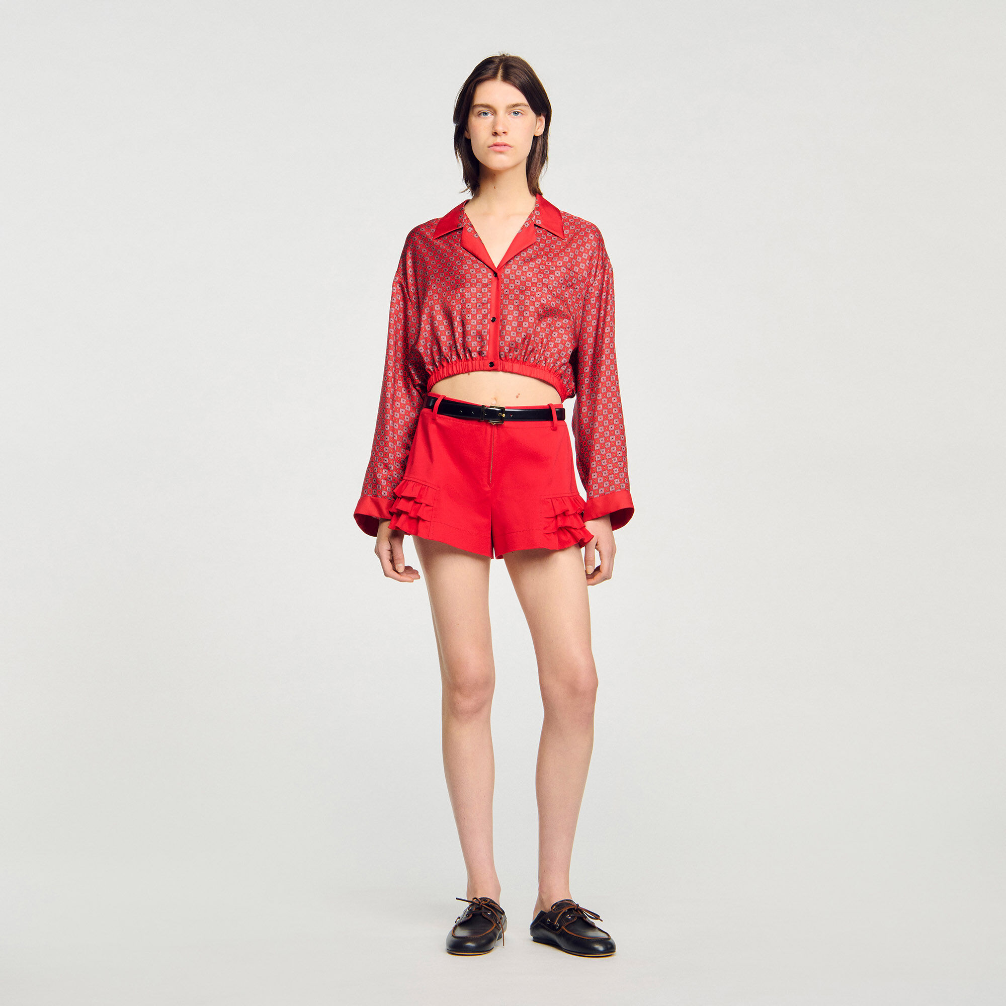 Overhemdblouse sjaalprint