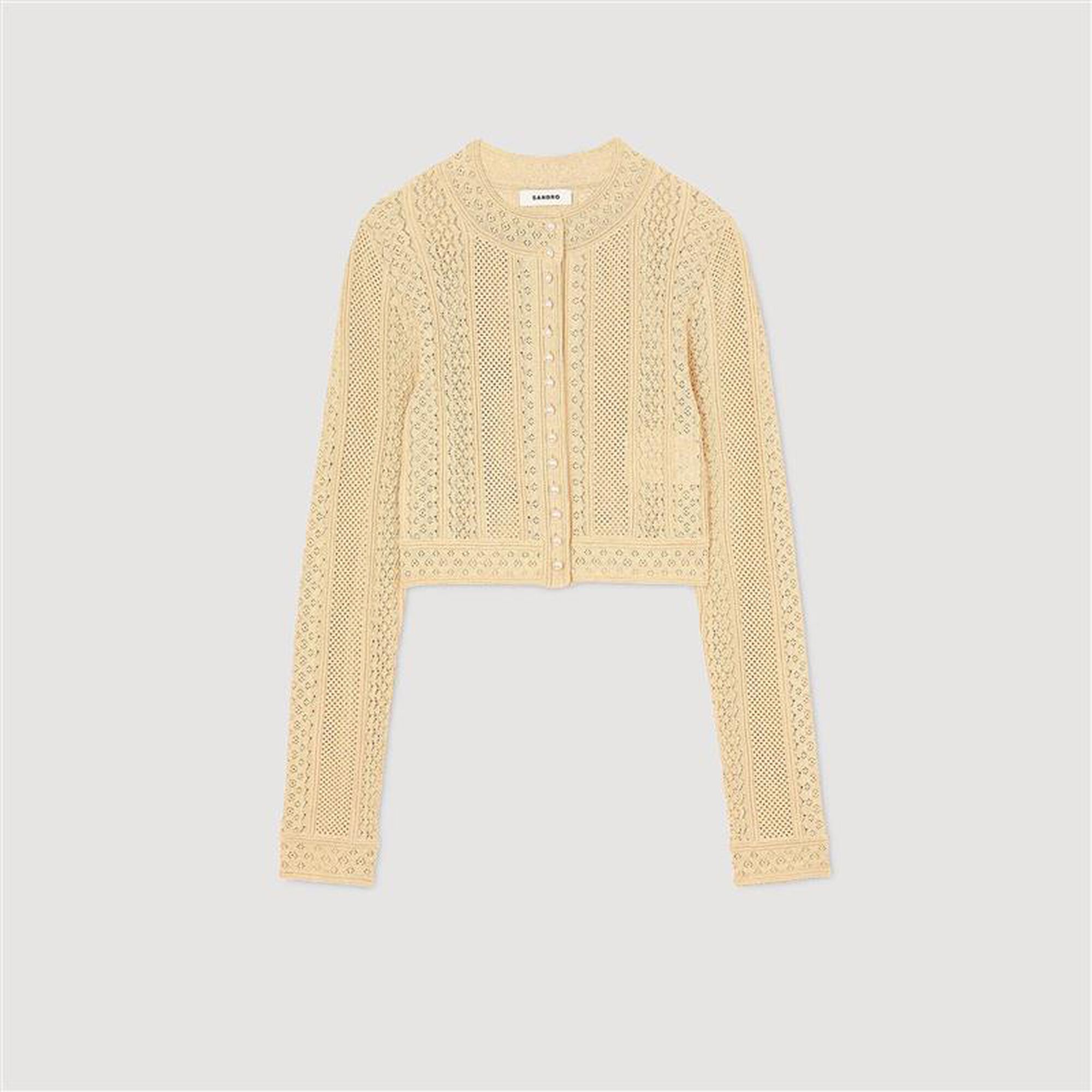 Cardigan pointillé gebreid