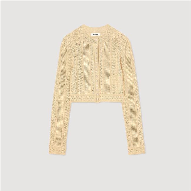 Cardigan pointillé gebreid