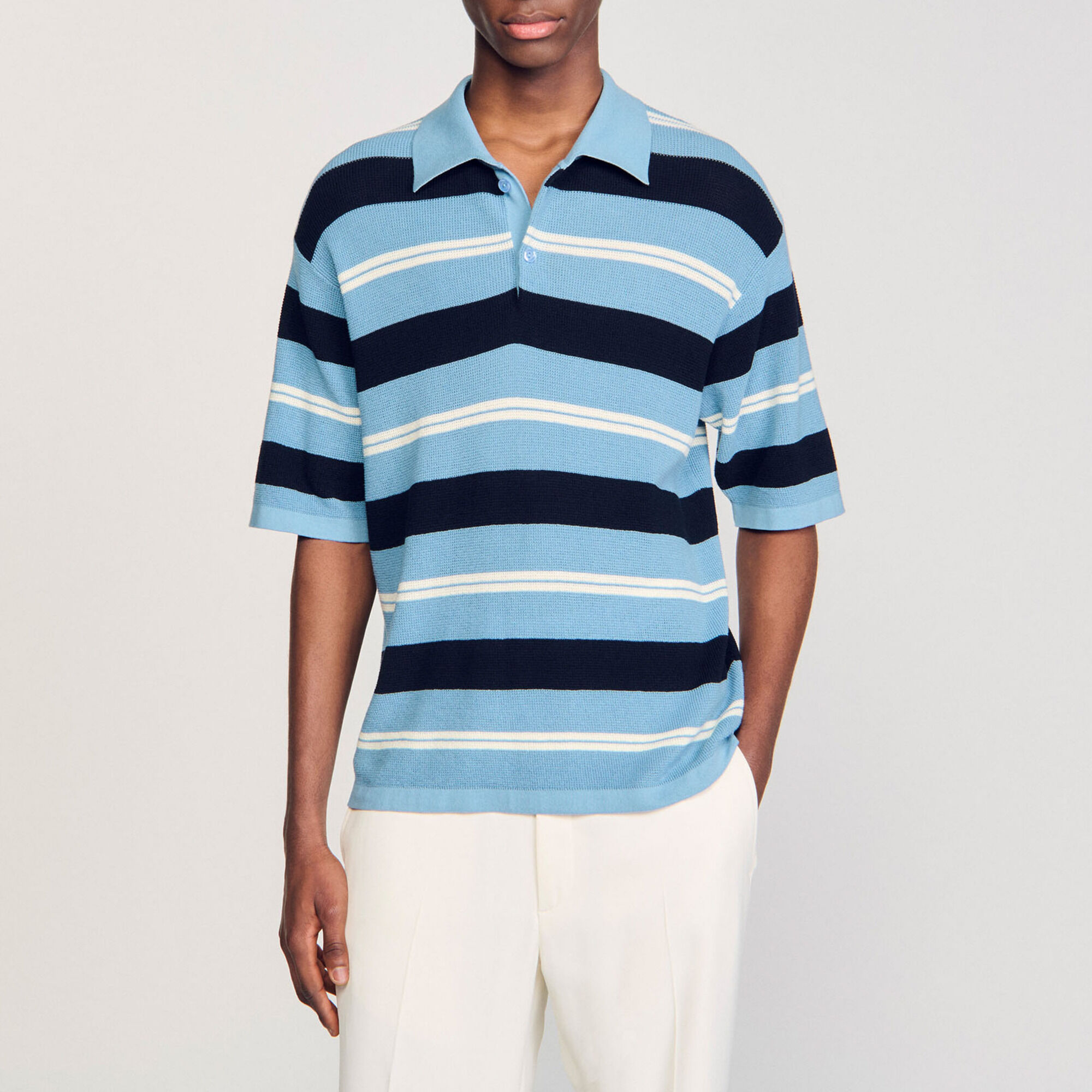 Polo tricot gestreept