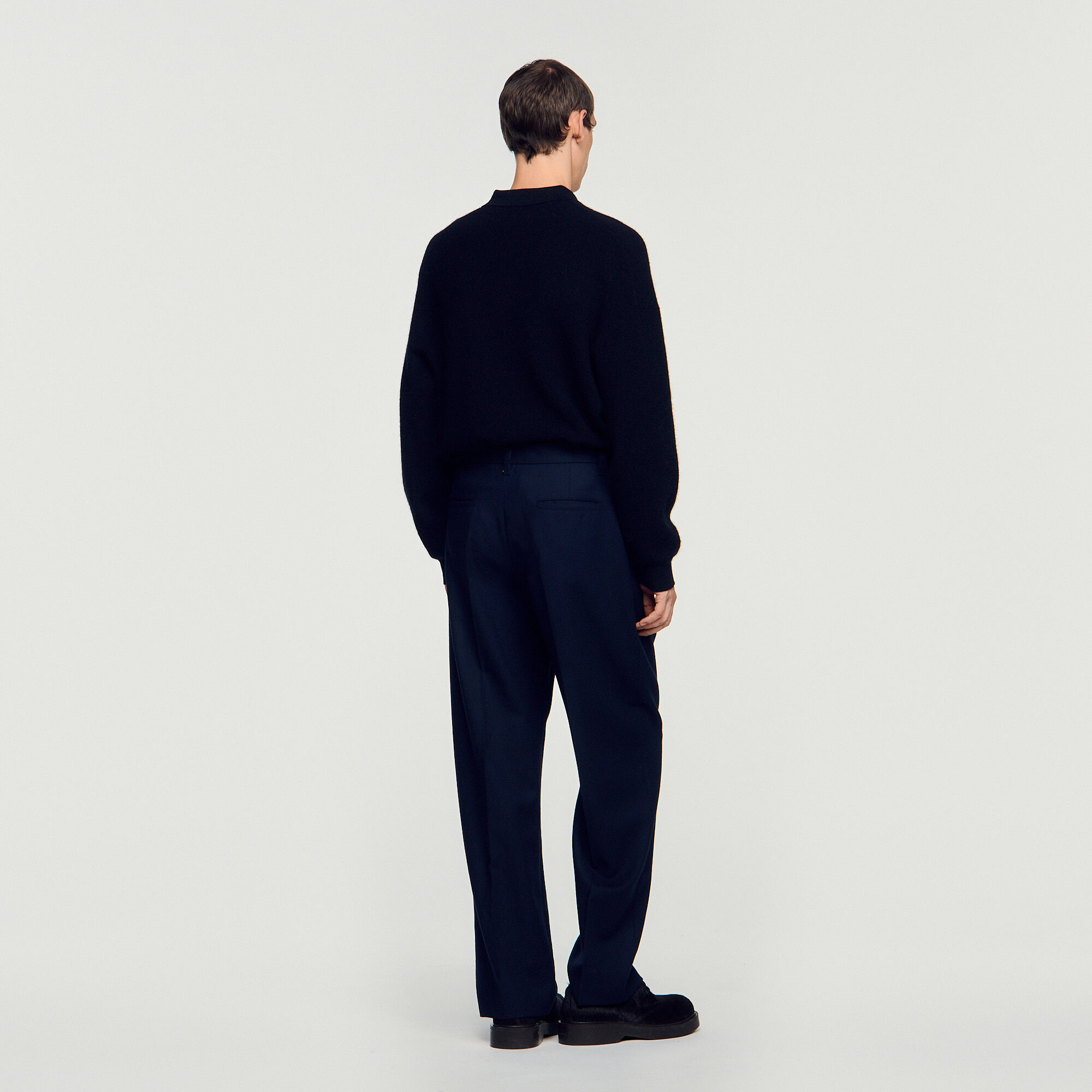 Wijdvallende broek van wol - Man | Sandro
