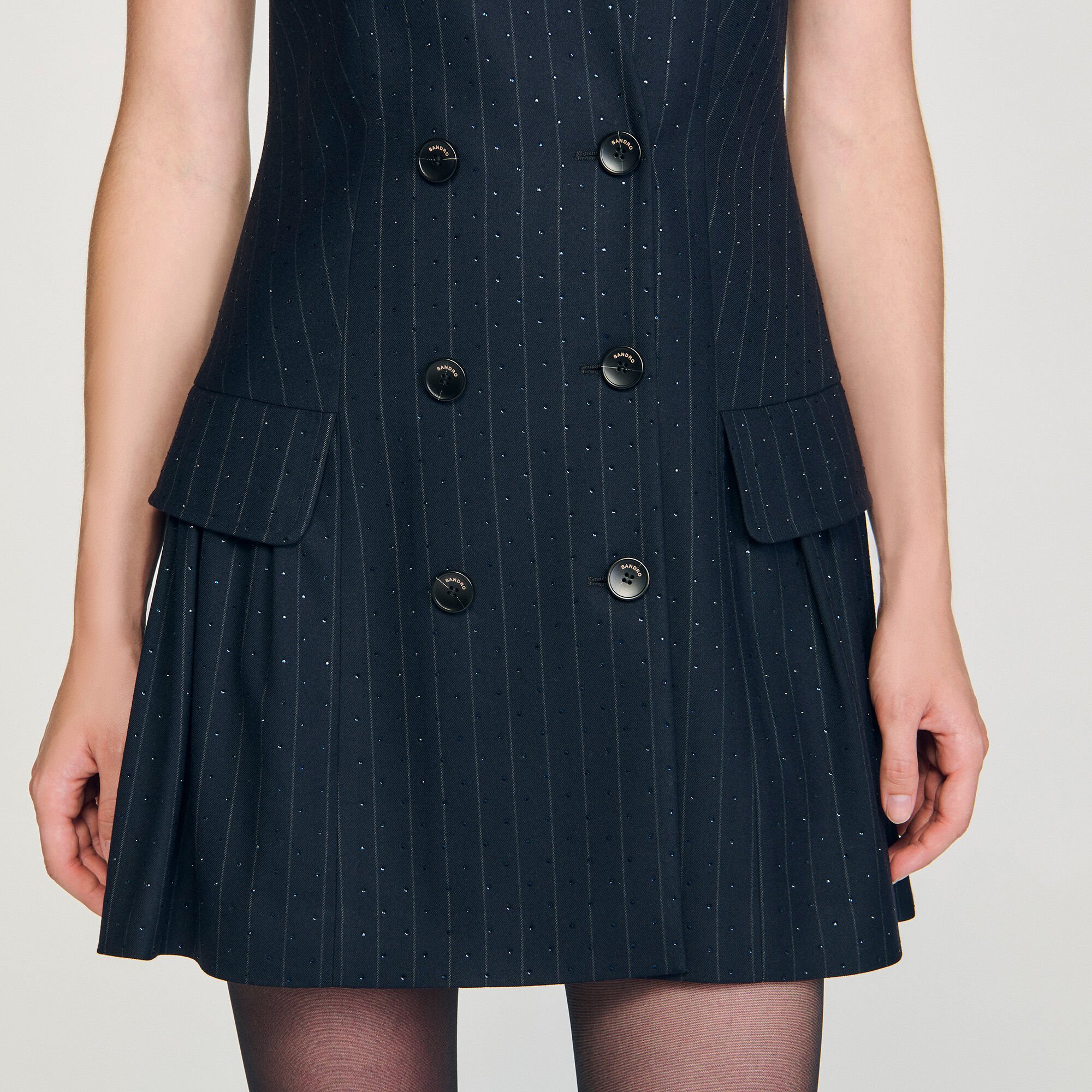 Korte jurk blazer stijl met stras