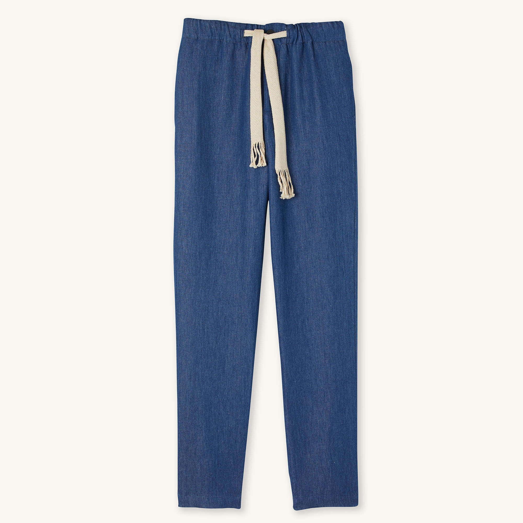 Wijde pantalon van chambray katoen