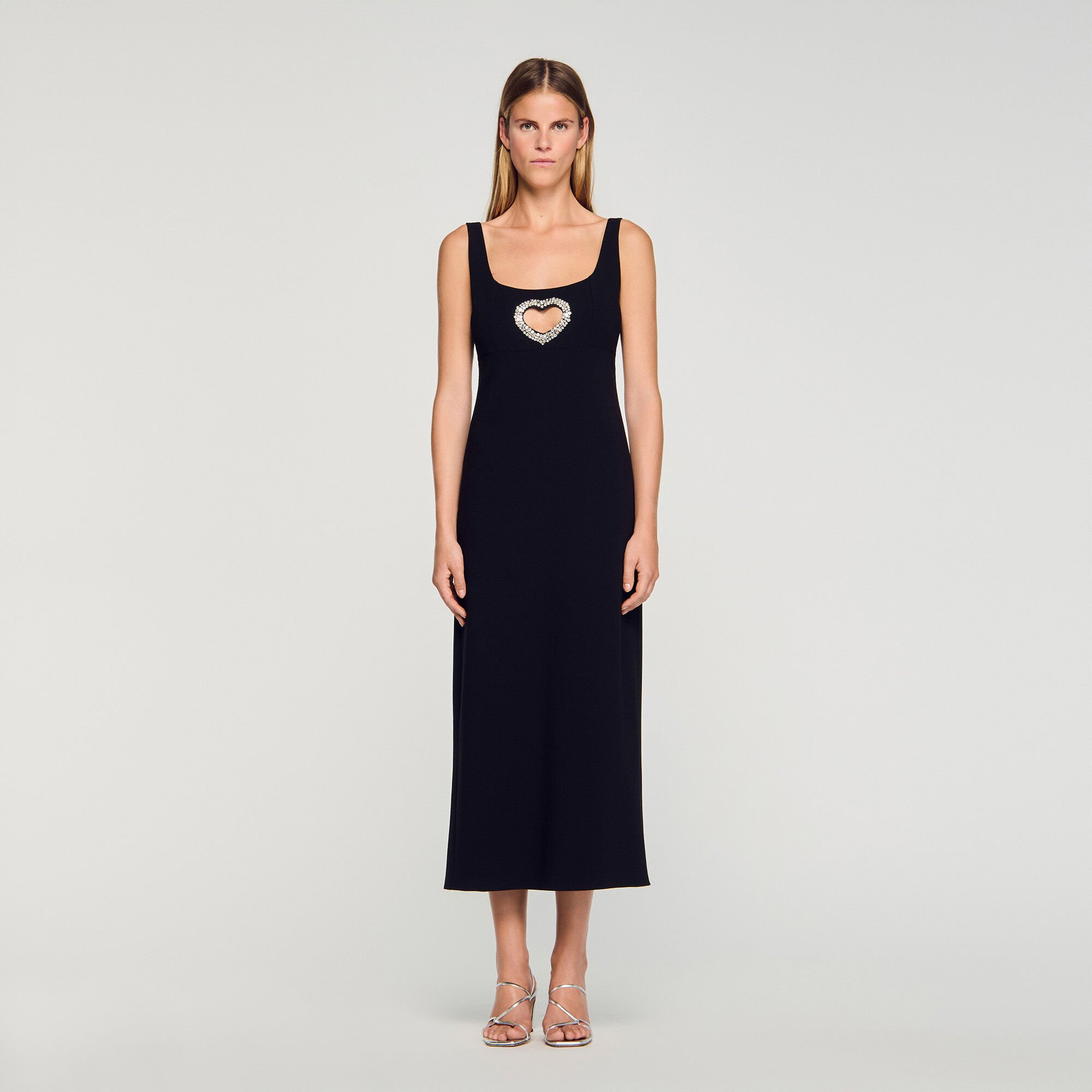 Lange jurk hart met stras