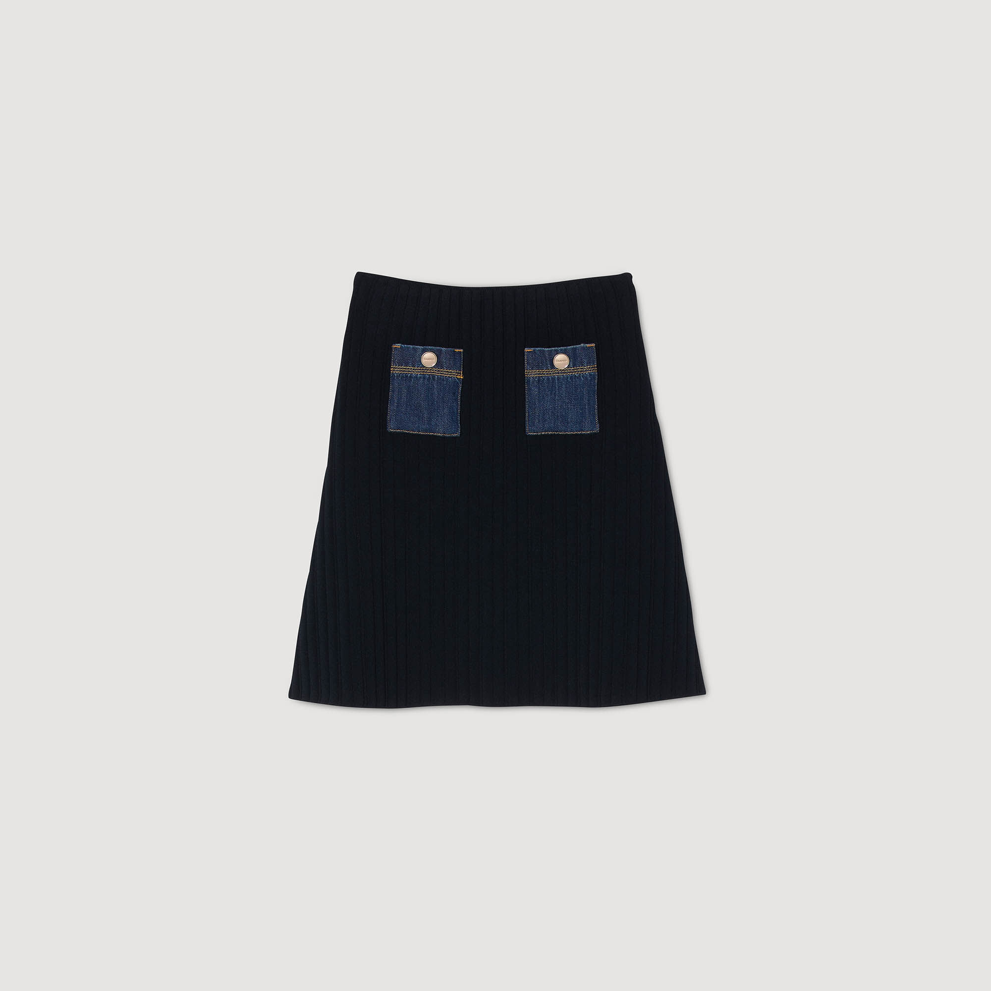 Korte rok tricot en denim