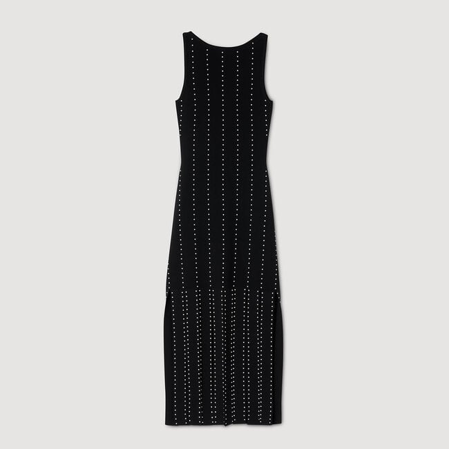 Lange jurk tricot met franjes