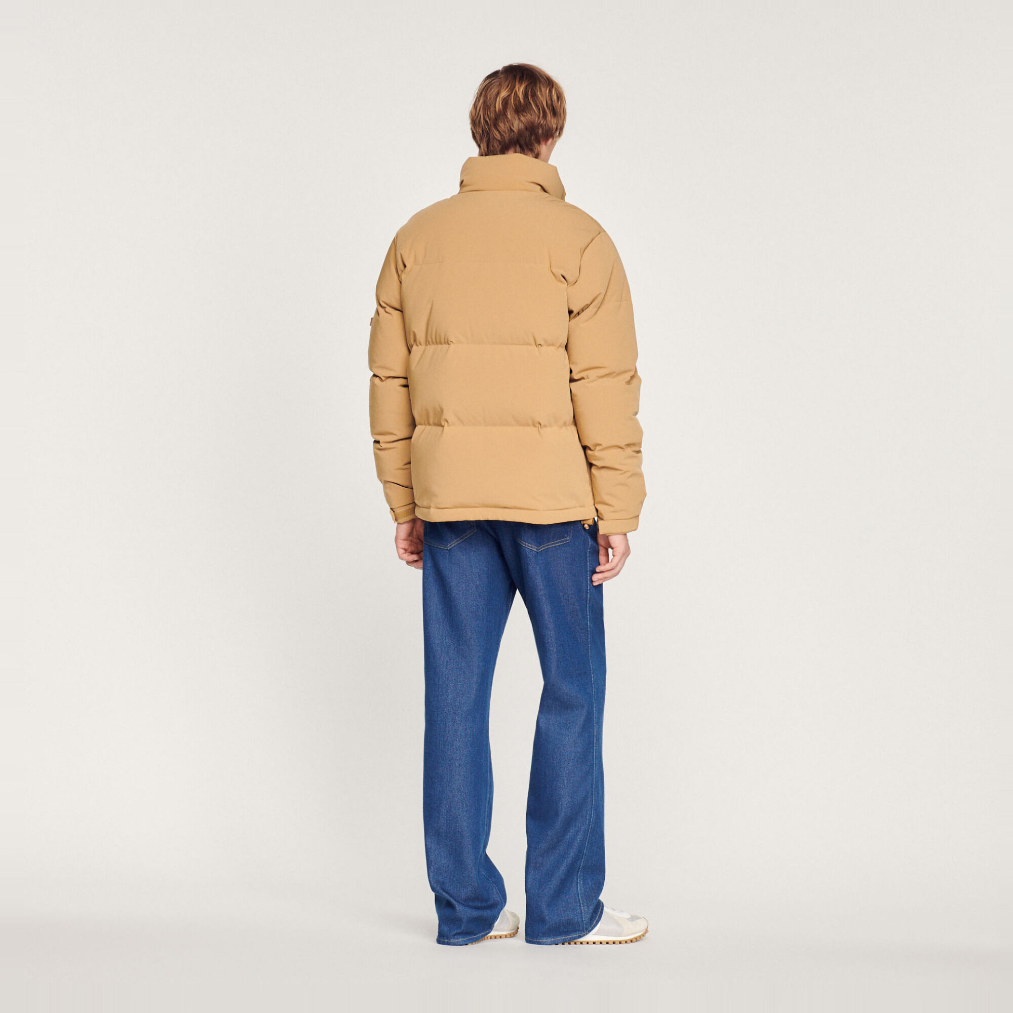 Oversized donsjack in technische stof