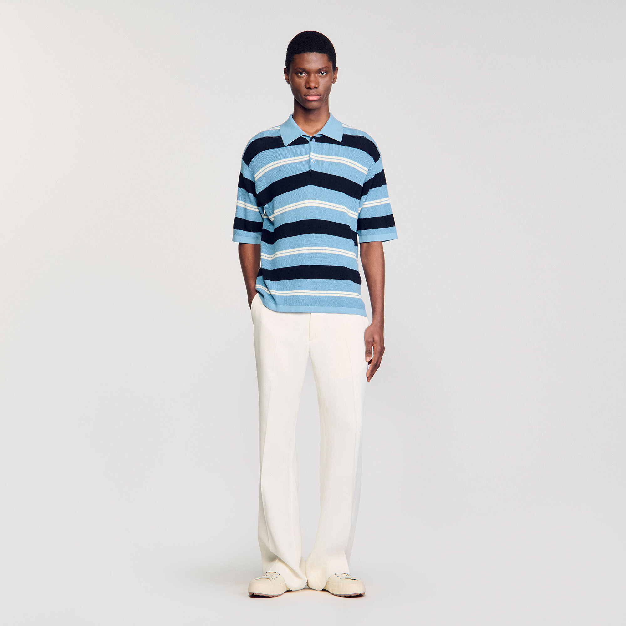 Polo tricot gestreept