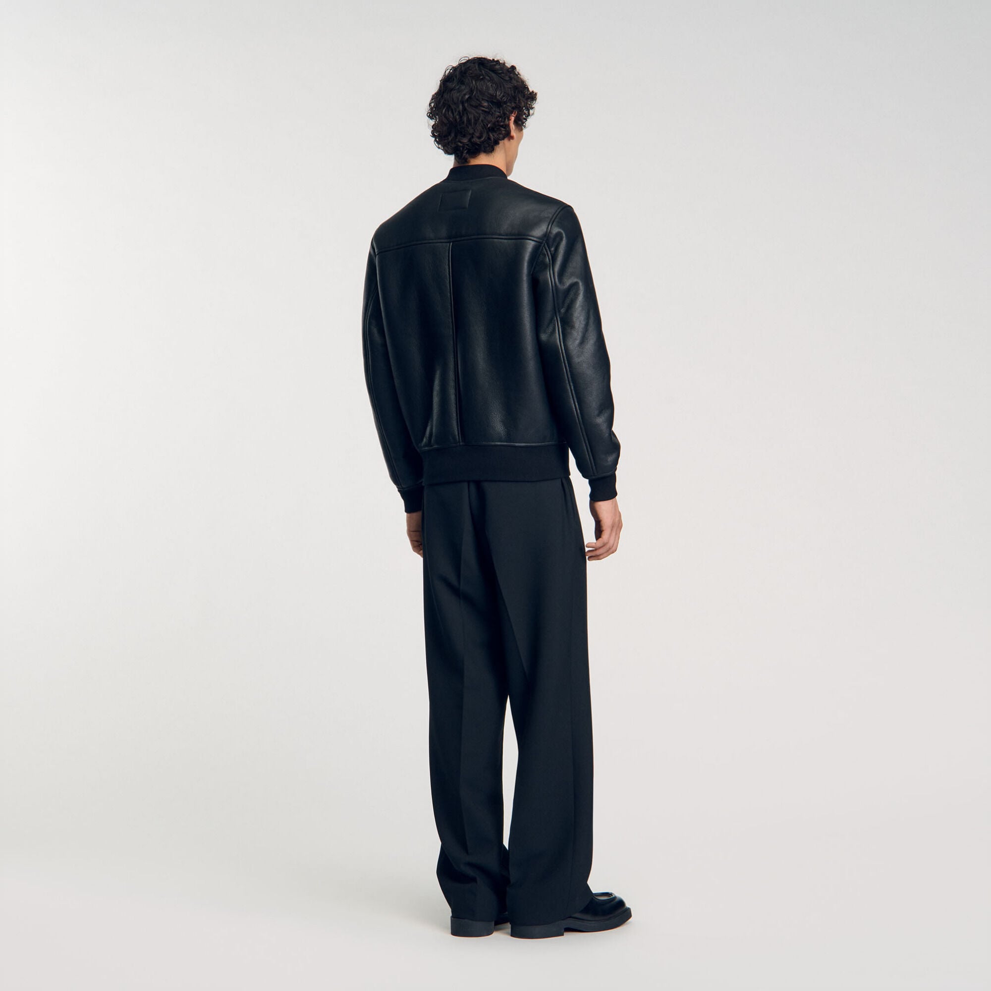 Bomberjack van shearling leer - Man | Sandro