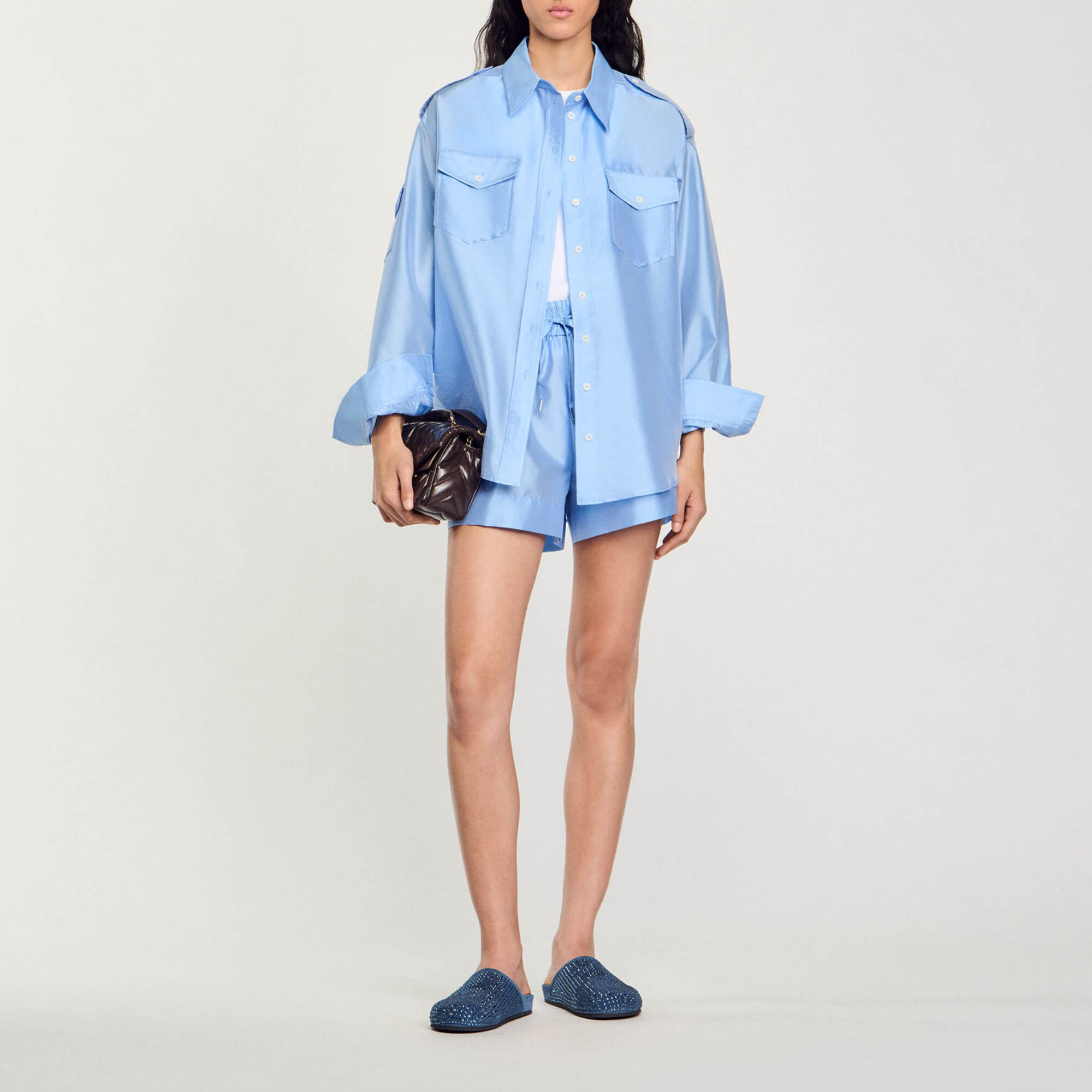 Overhemdblouse wijd satijn - Vrouw | Sandro