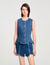 Top van denim met stras