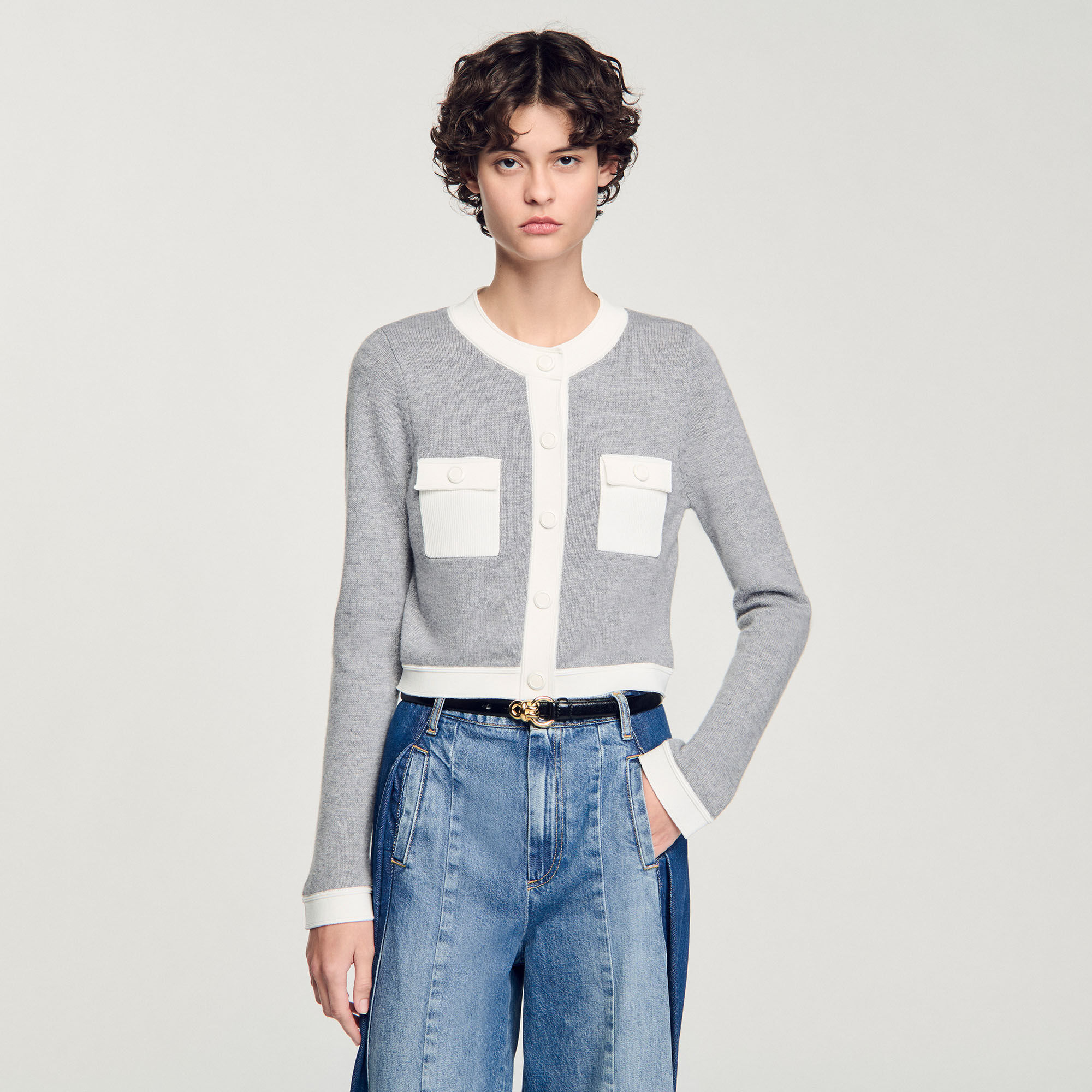 Cardigan vest tweekleurig