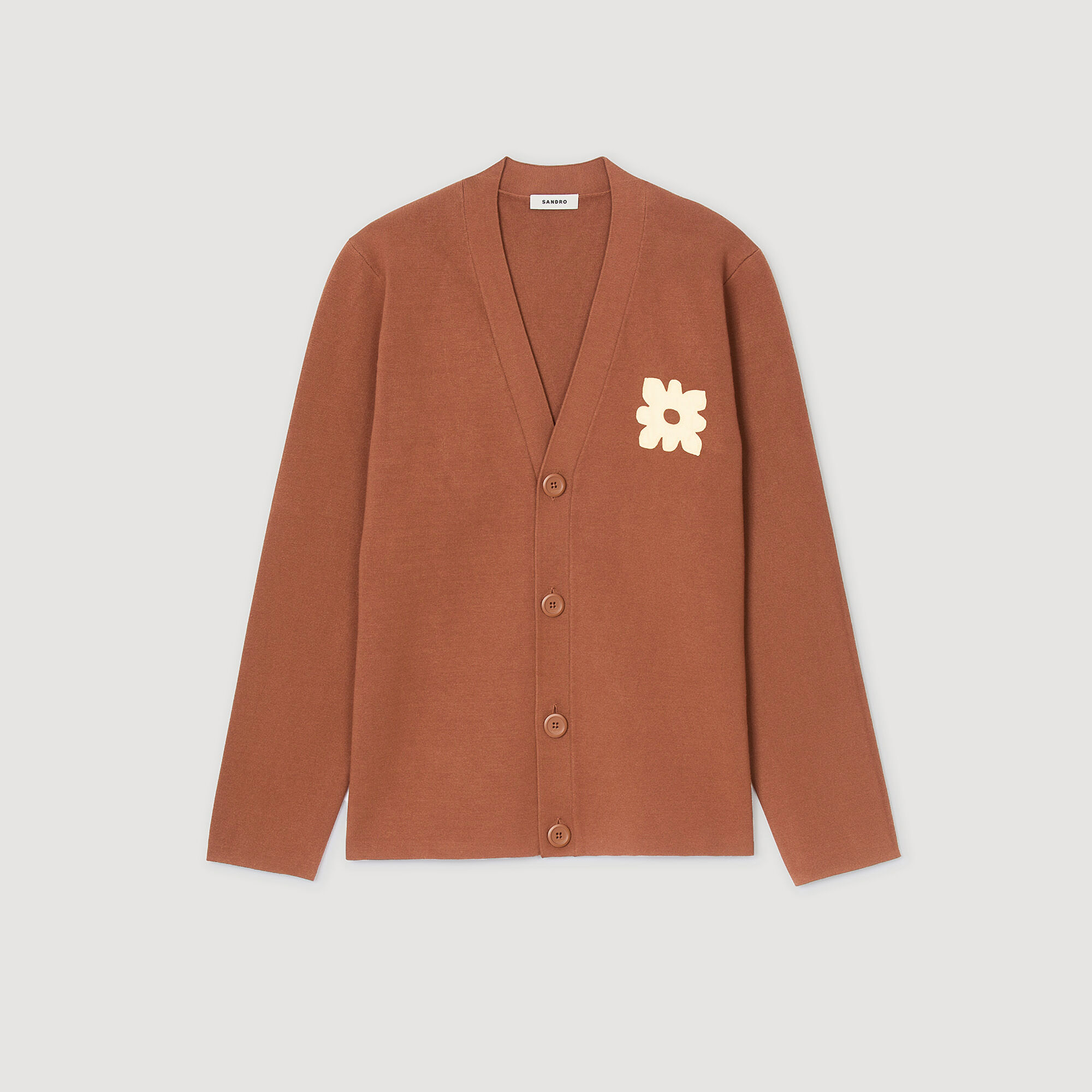 Cardigan vest met bloemdetail