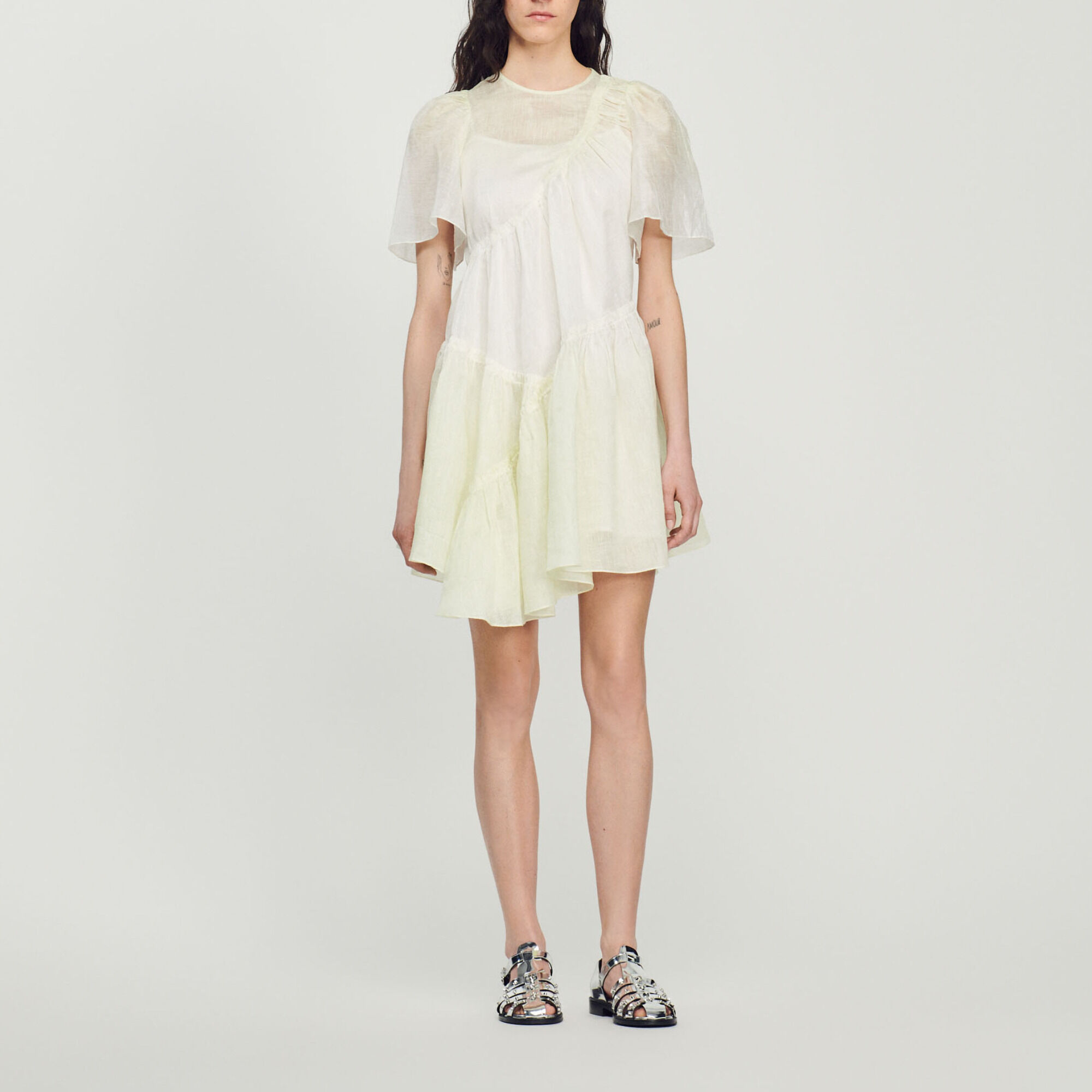 Korte jurk met tie-and-dyeprint