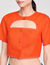 Korte top met opening