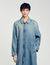 Lange jas stone washed denim