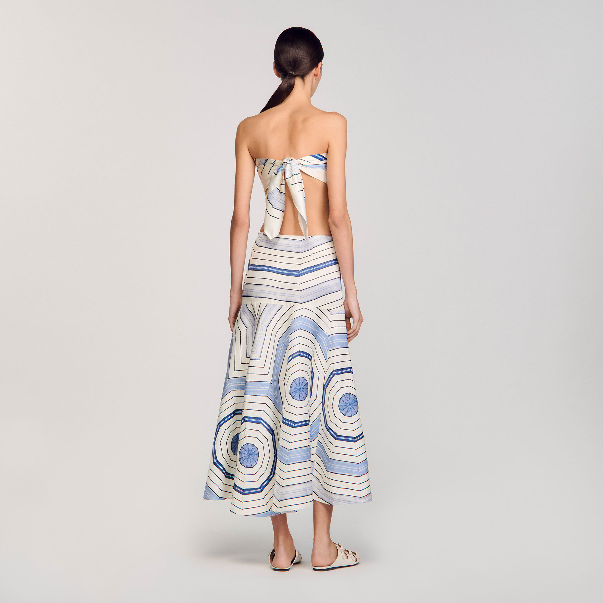 Lange rok met Spirales-print