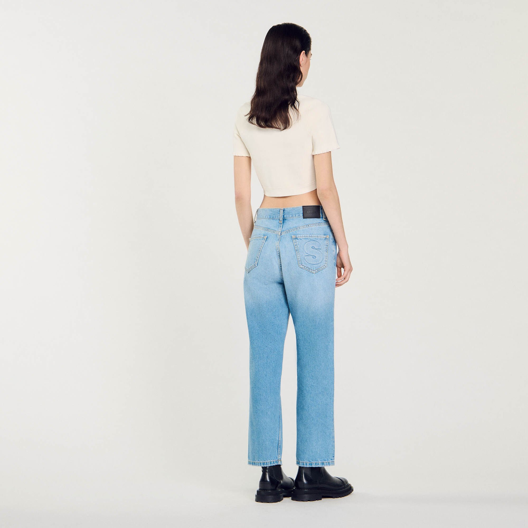 Rechte jeans met lage taille
