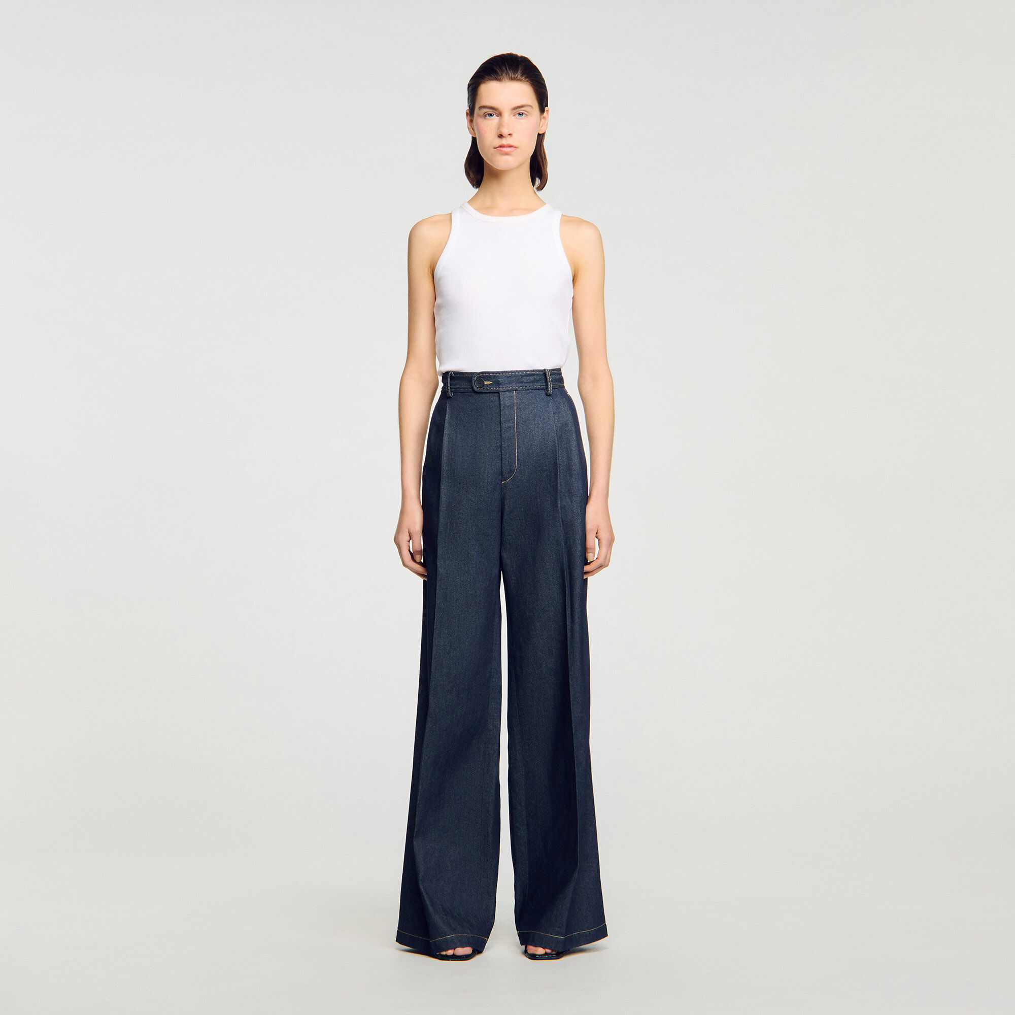 Denim kostuumbroek