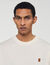 T-shirt met leren logo